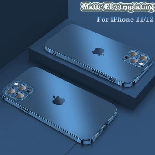 Soft Electroplating Matte Clear Phone Case For iPhone 12 11 Pro Max 12 Mini X XR XS 7 8 Plus SE 2020 Shockproof Soft TPU Cover