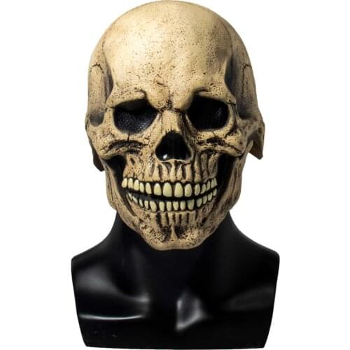 Skull Head Face Cover Movable Mouth Halloween Horror Full Face Mask Skull Headgear Cosplay Toys For Christmas Adult Children