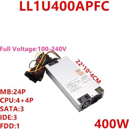 New PSU For Lianli 1U 400W Power Supply LL1U400APFC