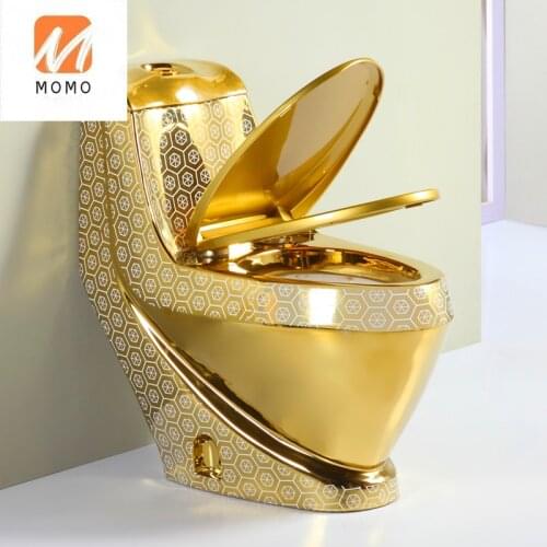 European style new gold toilet creative personality light luxury toilet Hotel Gold toilet Biological Toilet Closestool