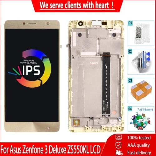 5.5'' Original LCD For Asus Zenfone 3 Deluxe ZS550KL LCD Display Touch Screen With Frame Digitizer Assembly Replacement Parts