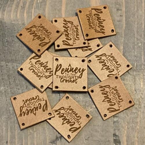 Personalize Custom Leather Tags，Labels for Handmade Products，leather tags for crochet，Knitting Labels