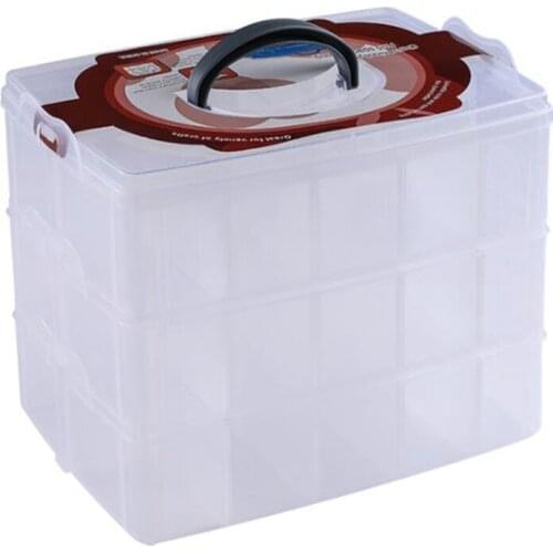 30 Grids Clear Plastic Storage Box for Toys Rings Jewelry Display Organizer Makeup Case Craft Holder Washi Tape