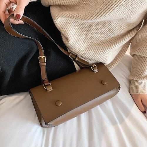 Retro Single Shoulder Purse Pu Leather Armpit Bag High Quality Handbags For Women Flap Bag Solid Color Crossbody Tote Bag