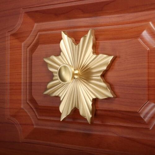 Furniture Handles Knobs Brass Cabinet Handles Cupboard Maple Leaf Shaped Knobs Drawer Pull Furniture Hardware 123mm Gold