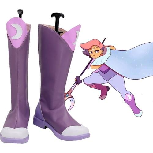 She-Ra: Princess of Power 4 Glimmer Cosplay Boots Purple Shoes Custom Made Any Size for Unisex