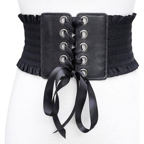 Super Wide Women Corset Belt Girdle Elastic Bowknit Bandage Ladies Dress Belt Fashion Decoration Female Belt