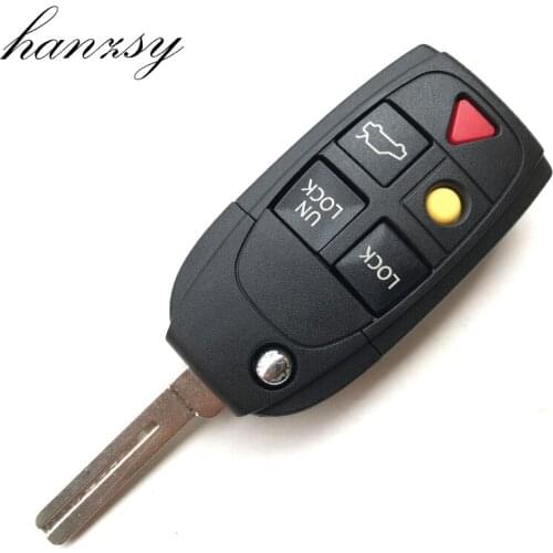 5 Buttons Flip Folding Key Case For Volvo XC70 XC90 V50 V70 S60 S80 C30 Replacement Car Remote Key Cover blank Fob shell