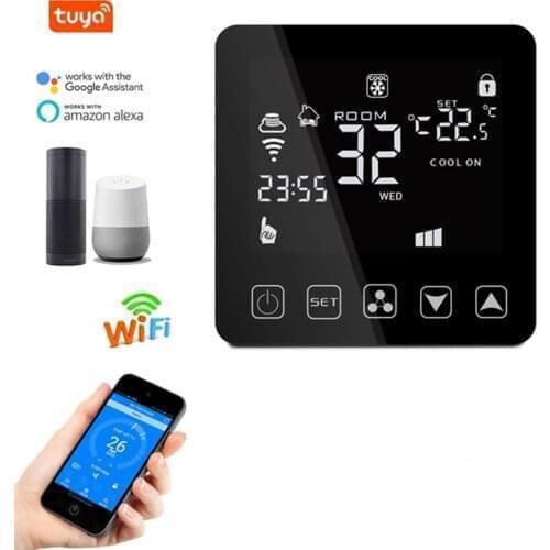 WiFi Smart Thermostat 24V for Central Air Conditioner Fan Coil Units FCU Room Temperature Controller Cooling Heating Ventilation