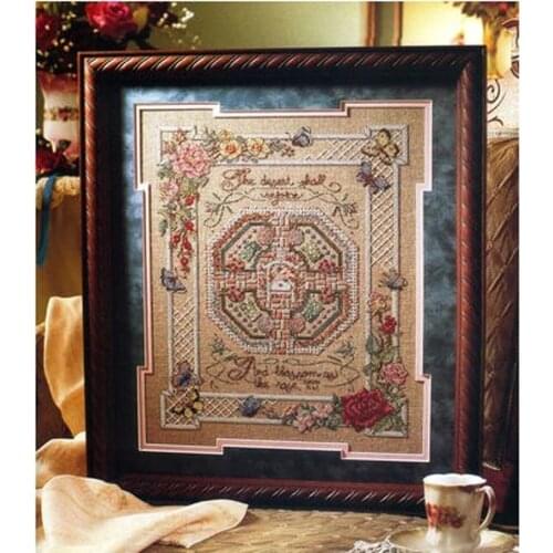 Top Customized Embroidery Rose Garden Cross Stitch Pattern Maker Download with 100% Cotton Floss & Free Shipping for Wall Decor