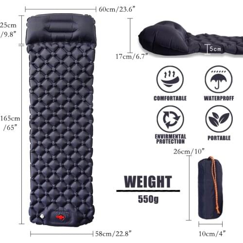 Camping Sleeping Pad Ultralight Self-Inflatable Camping Air Mattress With Pillow Foldable Hiking Outdoor Mat Camping Equipment