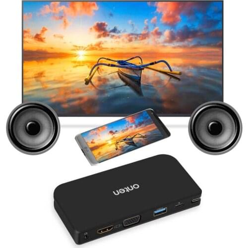 Type C To HDMI-compatible VGA Video Adapter HDTV Converter for Macbook Google Chromebook Pixel Laptop PC To TV Monitor Projector