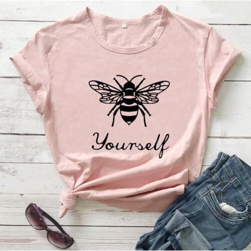 Be yourself funny women t shirt Bee Shirt new arrival 100%cotton funny t shirt Bee Lover Shirts bee yourself Shirts