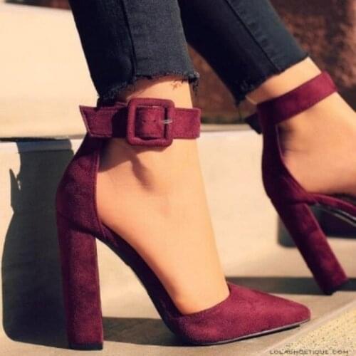 Woman Wedding Shoes Brand Strap Heels Classic Heeled Sandals 10.5CM Ladies Red Pointed Shoes Platform Pumps