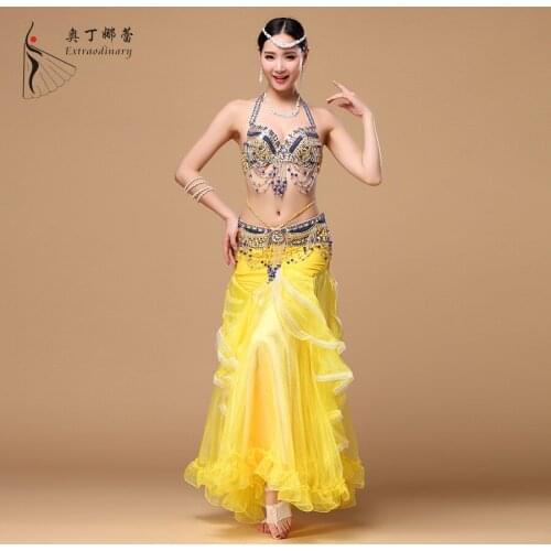 Belly dance costumes set vivid hip package Skirt Costume beading rhineston bra corset waistband skirt