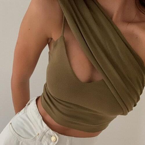 Fashion Camis Sexy Backless Cut-Out Crop Tops for Women Sleeveless 2021 Summer Knit Top Cropped Club Party Outfits