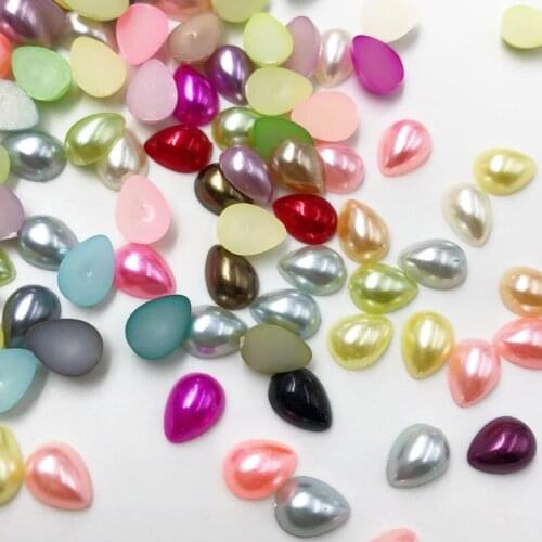 100pcs 6mm Mix Color Heart Flatback Imitational Pearl Flower Scrapbooking Beads Embellishment DIY Jewelry Fittings