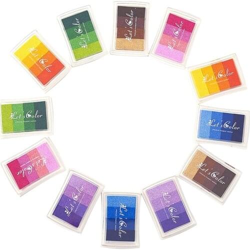 12 Four-Color Gradient Stamp Pads Stamp Partner Concave Gradient Ink Pad A Good Partner for Stamps DIY Tools