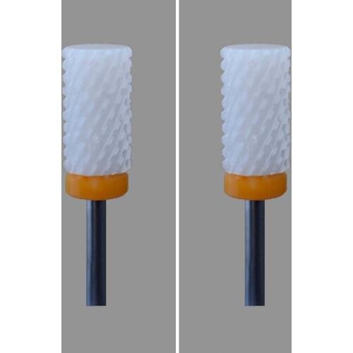 2pcs White Ceramic Nail Drill Bit - Large Barrel Bit XXC