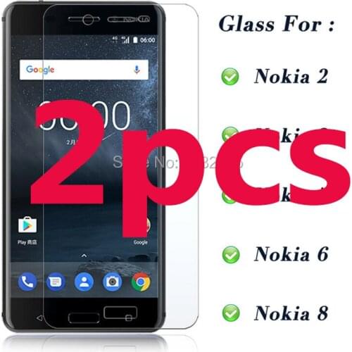 2Pcs For nokia 9 glass protective glass hd on the for nokia 5 3 6 8 tempered film screen protector nokia5 2017 nokia3 protection