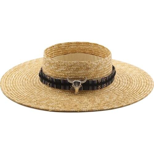 2021 Womens Summer Hats New Large Brim Straw Hat Summer Hats For Women Beach Cap Empty Top Sun Hat Straw summer hat for women