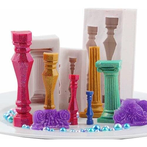 3D Roman Column Silicone Fondant Mold Epoxy Resin Sugar Craft Molds Handmade Cake Chocolate Baking Mould Cake Decorating Tools