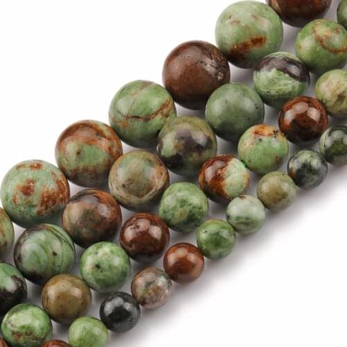 Natural Chrysoprase Stone Beads Green Jades Spacer Loose Beads for Jewelry Making DIY Bracelets 15'' 6/8/10/12mm