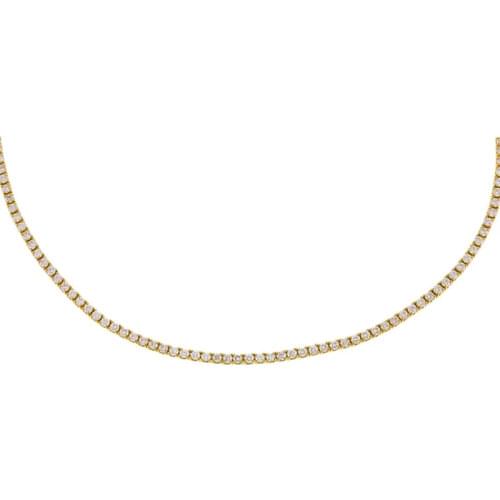 CANNER Hip Hop 2.0Mm CZ Tennis Ball Real 925 Sterling Silver Necklace For Women Jewelry Charming Pendant Chain 18K Bijoux