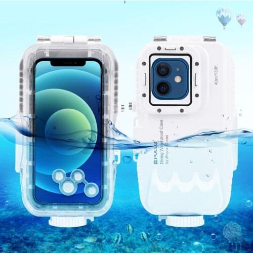 PULUZ 40m/130ft Waterproof Diving Housing Photo Video Taking Underwater Cover Case For iPhone 12 Pro Max / 12 / 12 Pro / 12 Mini