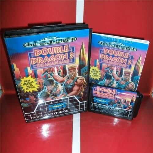 Double Dragon 3 The Arcade Game EU Cover with Box and Manual For Sega Megadrive Genesis Video Game Console 16 bit MD card