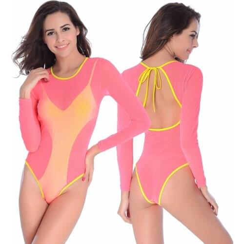 Stretch Mesh Layer Sunblock Beachwear Sexy Female Cover Ups Bathing Suits Hig Cut One Piece Swimwear for Women Beach Wears