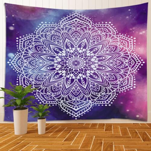 Tapestry White Black Sun and Moon Mandala Tapestry Wall Hanging Tarot Witchcraft Psychedelic Tapestry Boho Decor Wall Blanket