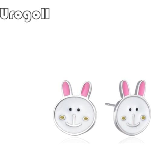 Fine Jewelry 925 Sterling Silver Rabbit Stud Earrings Gift For Women Romantic Anniversary Party Noble Earring Jewelry Gifts