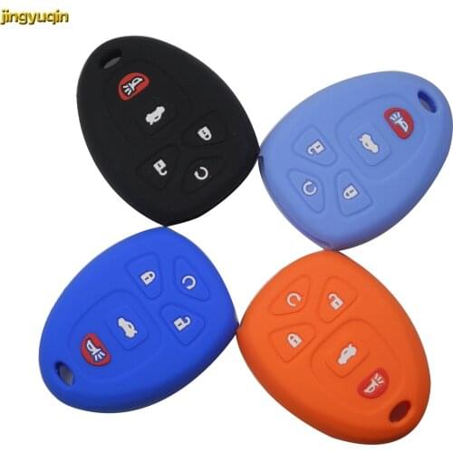 Jingyuqin 30pcs Silicone Case Cover for Buick Enclave La Crosse Chevrolet Impala Suburban 1500 Pontiac Remote Smart Key 5 Button