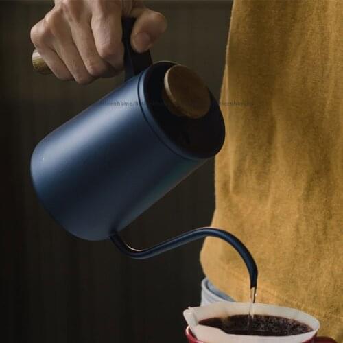 Air Flow Stainless Steel Hand Brewed Coffee Pot Swan-neck Long Mouth Tea Pour Over Kettle Drip Stove Top Narrow Spout Boiler