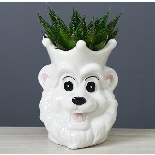 Cute Apes Succulent Ceramics Flower Pot Cartoon Animal Statue Gardening Fleshy Potted Plant for Tabletop Mini Plant Decor