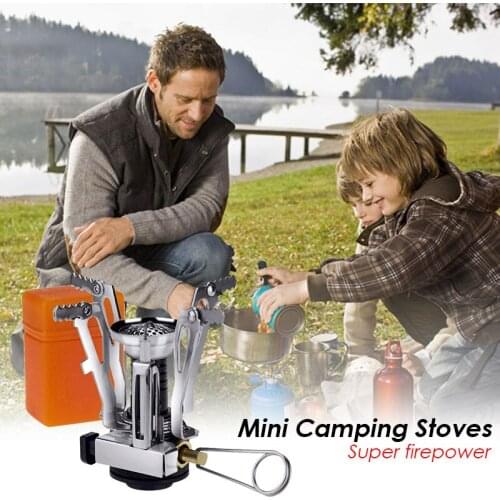 Mini Folding Outdoor Stove Titanium Alloy Portable Camping Pocket Cooking Gas 3000W Burning Hiking Survival Furnace Split Stoves