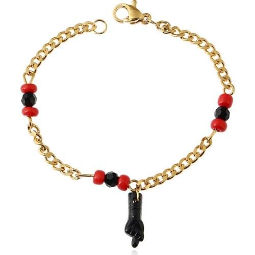 2021 New Titanium Steel Plating Real Gold Bracelet Anklet with Small Hands Baby Childrens Anklet Inlaid Gemstone Bracelet