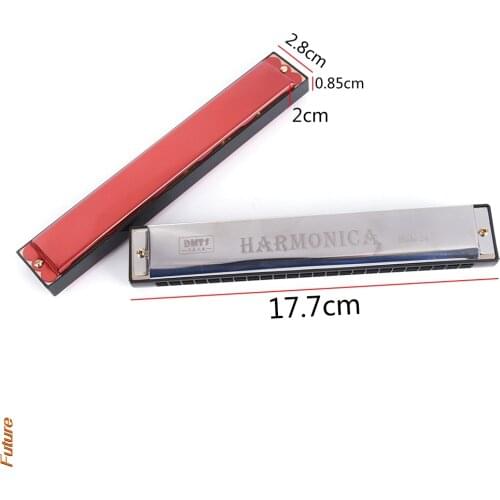 New IRIN 24 Hole C Key Playing Key Harmonica Tremolo Tone Piano Double Row Blues Jazz Rock Folk Music Beginner Instrument