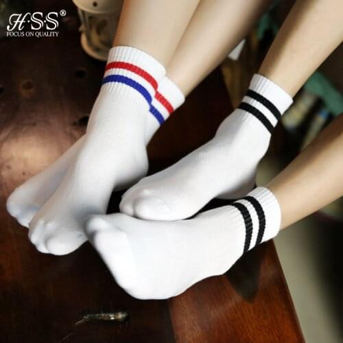 The New Gifts for girl Cotton womens socks Two Stripes on College Retro Leisure Couple Pilates Socks calcetines