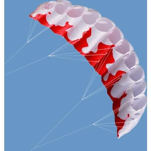 New High Quality 2m Flame Nylon Dual Line Parafoil Kite With Control Bar Line Power Braid Sailing Kitesurf Rainbow Sports Beach