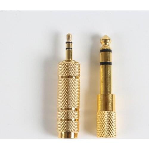 Adapter (a Set of Large and Small Heads) Gold-plated 3.5 To 6.5 6.5 To 3.5 Microphone Microphone Headset Guitar Adapter