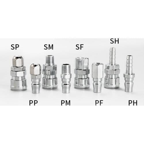 Pneumatic fitting C type quick connector high pressure coupling SP SF SH SM PP PF PH PM 20 30 40 inch thread (PT)