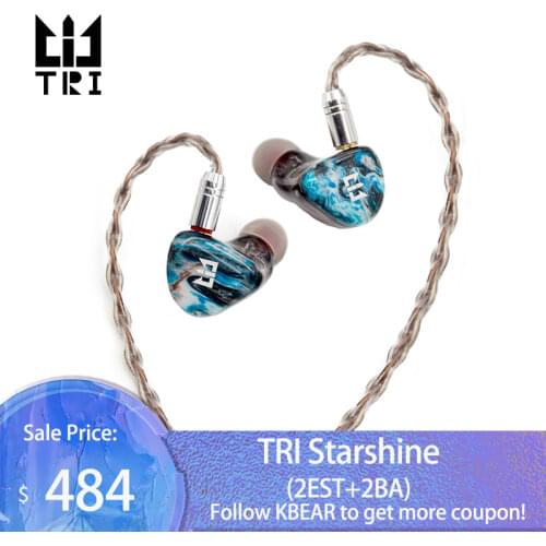 TRI Starshine 2 Electrostatic Drive+2BA Units HIFI In Ear Earphones Monitor Headphones Noise High-end Earbuds TRI Starsea I3 I4