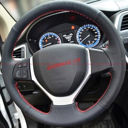 QDAEROHIVE Artificial micro fiber Leather Car Steering Wheel Cover for Suzuki CELERIO S-CROSS SX4 2013 2014 Suzuki Vitara 2015