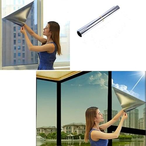 Silver Home Kitchen Balcony Sun Shade Film Sun Protection Film One-way See-through Glass Film Bedroom Blackout Window Stickers