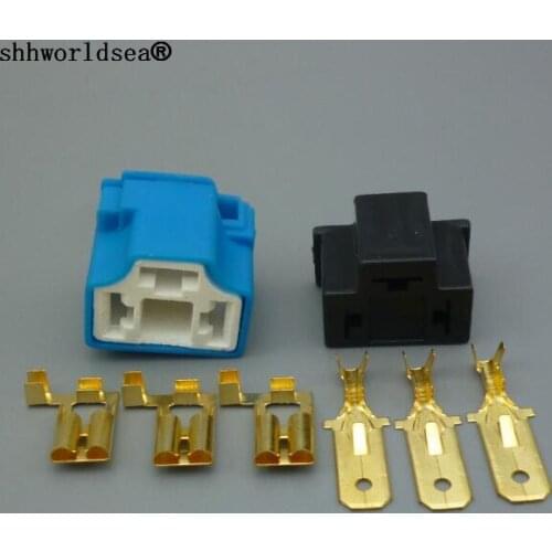 Shhworldsea H4 9003 Car Truck Female Male Ceramic Headlight Extension Connector Plug Light Lamp Bulb Wire Socket Adapter 12V