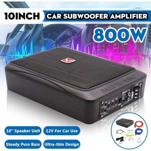 800W HIFI Slim Under-Seat Super Bass Car Subwoofer Powered Car Speaker Subwoofer Amplifier Speaker Audio Processor Music Player