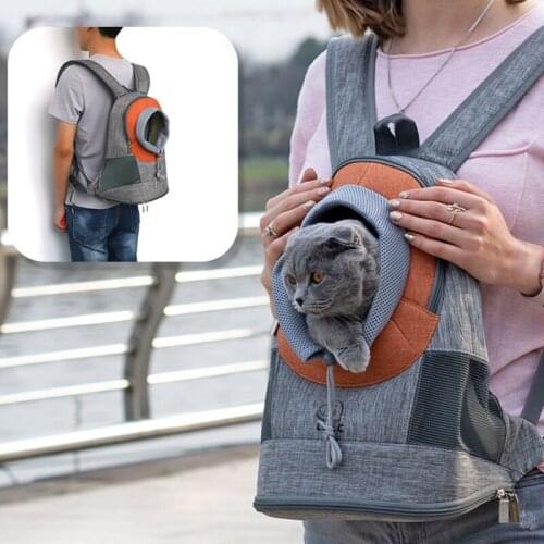 Outdoor Breathable Dog Carrier Backpack Double Shoulder Portable Travel Outcropping Pet Bags for Cat Small Medium Dogs Carriers