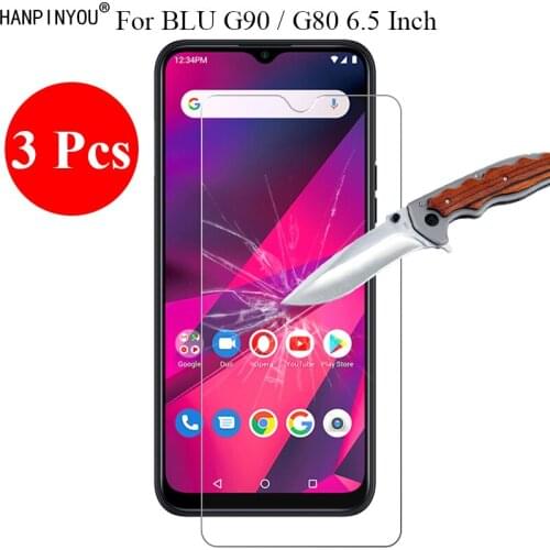 3 Pcs/Lot New 9H 2.5D Tempered Glass Screen Protector For BLU G90 / G80 / Pro 6.5" Protective Film Guard + Clean Tools